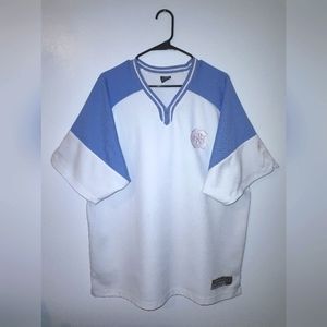 Air Jordan North Carolina Tar Heels Pastel Blue/Pink WarmUp Jersey Shirt Size XL